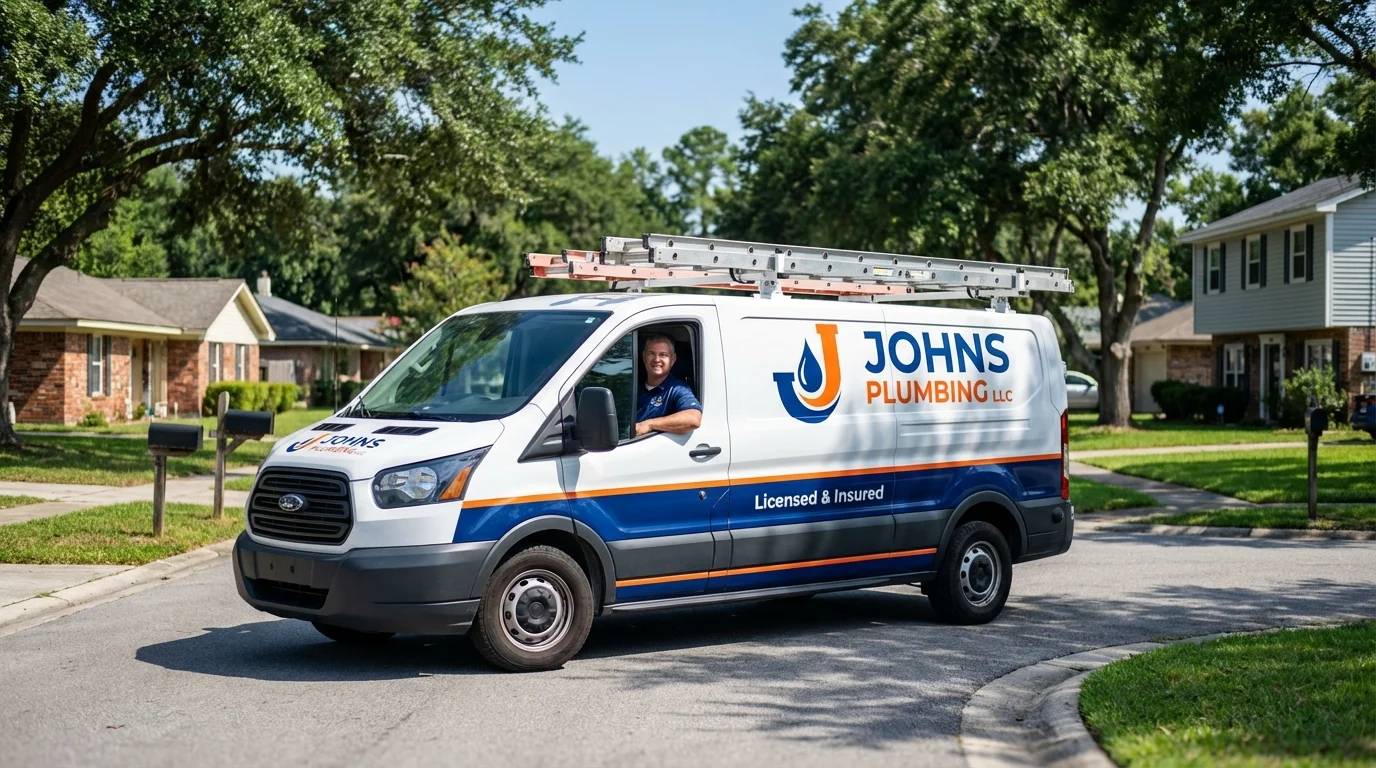 Johns Plumbing LLC service van in Rockford, MI
